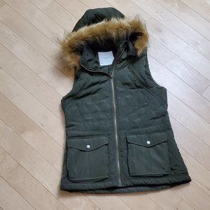 Green Faux Fur Vest